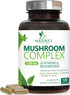Mushroom Supplement - 10 Mushroom Complex Blend for Memory, Focus, Immune Health Support - 120 Count