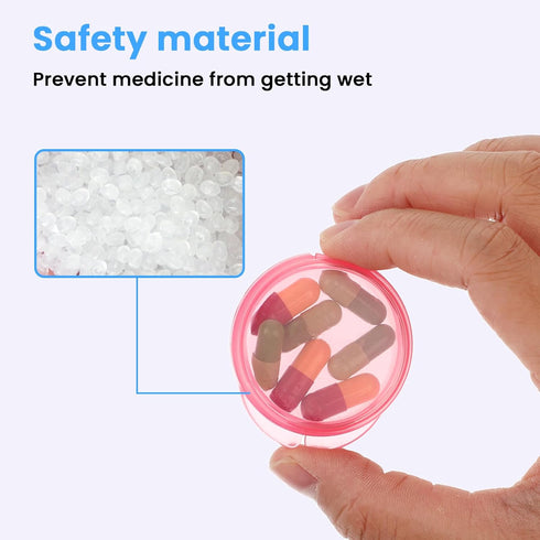 WLLHYF 5 Packs Mini Pill Case Small Pill Organizer Box Portable Vitamin Holder Travel Pill Container for Pocket Purse