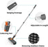 Floor Scrub Brush with Long Handle, Household Cleaning Brush with Right Angled Bristle & Scraper, 360° Swivel Heads