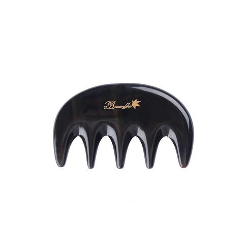 Wide Tooth Hair Comb - No Static Mini Pocket Comb for Massage, Natural Black Buffalo Horn