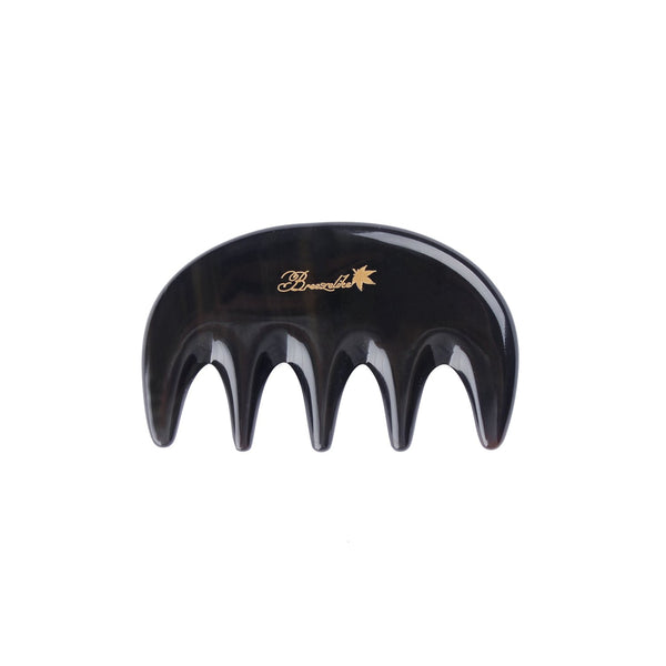 Wide Tooth Hair Comb - No Static Mini Pocket Comb for Massage, Natural Black Buffalo Horn
