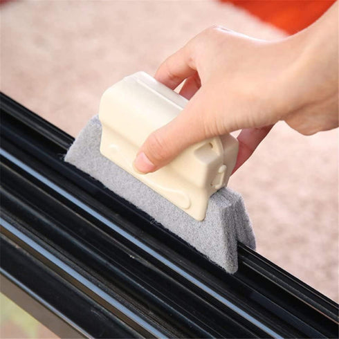 Groove Gap Cloth Window Door Track Cleaning Brush, 3PCS in Beige/Gray/Blue (Random Color)