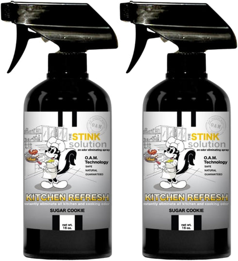 Kitchen Odor Eliminator, 2 Bottles (16 oz each), Garbage Can & Refrigerator Deodorizer (Sugar Cookie Scent)