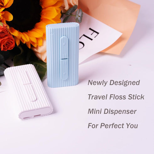 WhiteGreen Floss Picks Portable Case, LIAMOSS Dental Floss Dispenser, 2 Case Upgrade, 20 Count Travel Picks