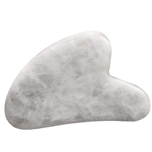 Gua Sha Crystal Jade Stone Board for Skincare, Scraping Face Back Massage Relax Therapy Treatment (White Jade)