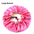 Stain Bonnet Silky Sleep Cap, Adjustable Satin Cap for Night Sleeping, Reversible Double Layer Rose/Beige