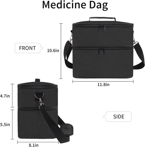 TUSIASC Pill Bottle Organizer Medicine Bag Medication Storage Organization Medicine Travel Carrying Case Home Health
