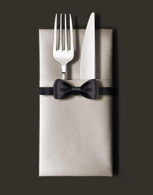 SUZZYVINE Disposable Dinner Napkins with Flatware Pocket, Cloth Like Lunch Napkins for Wedding Party, 50 Count 16" x 16"