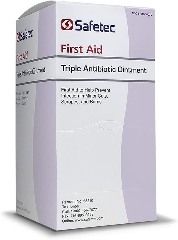 Safetec Triple Antibiotic Ointment .9 g Pouch (144 Count Box) for First Aid on Minor Cuts, Scrapes, and Burns