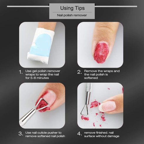 Kalolary Poly Gel Dual Brushes for Nails - Acrylic Nail Brush with Spatula & Cuticle Pusher Tools (2Pcs)