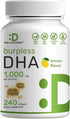 DEAL SUPPLEMENT DHA Supplements - 240 Softgels, Burpless, Lemon Flavor, 1000mg DHA + 500mg EPA