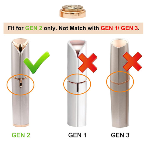 tuokiy Generation 2 Replacement Head for Flawelss Facial Hair Remover, 18K Rose Gold Plated Blades, 8 Count