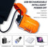 Outdoors Waterproof Lighter - USB Electronic Rechargeable Double Arc Plasma Lighter for Camping, Hiking, BBQ (Orange)