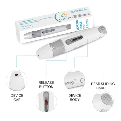 Lancing Device for Diabetes Testing, Lancing Device Pen, for Minimizing Pain and Discomfort, Works with most Diabetic Lancets