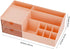 LETURE Desk Organizer, Cosmetic Makeup Vanity Organizer Box, Bathroom Counter Makeup Storage for Eyeshadows, Skin Care, Concealers, Powders, Nail Polish (Pink Color) by LETURE