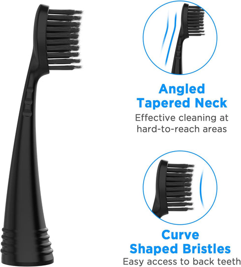 Replacement Toothbrush Heads with Covers for Burst, 5 Count in Black