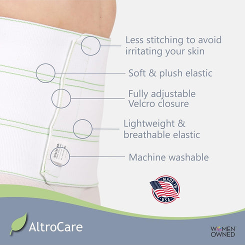 Postpartum & Post Surgery Abdominal Binder, 3-Panel Belly Band for Recovery, Size 2XL (60" to 75"), Made in USA