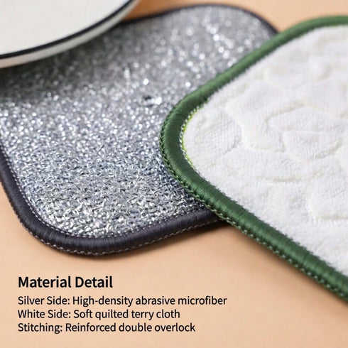jlzzting (5pcs) Double Side Non Scratch Wire Dishcloths,Reusable Wet and Dry Wire Dishwashing Rags
