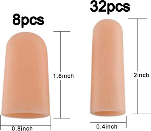 ANCIRS Gel Finger Support Protector Gloves - 40pcs Silicone Fingertips/Covers for Cracking, Eczema Skin