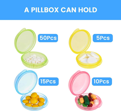 WLLHYF 5 Packs Mini Pill Case Small Pill Organizer Box Portable Vitamin Holder Travel Pill Container for Pocket Purse