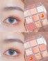 Kayswang 9 Colors Glitter Eyeshadow Palette, Matte High Pigment Color Cream Texture Natural Eye Shadow Powder (Pink)