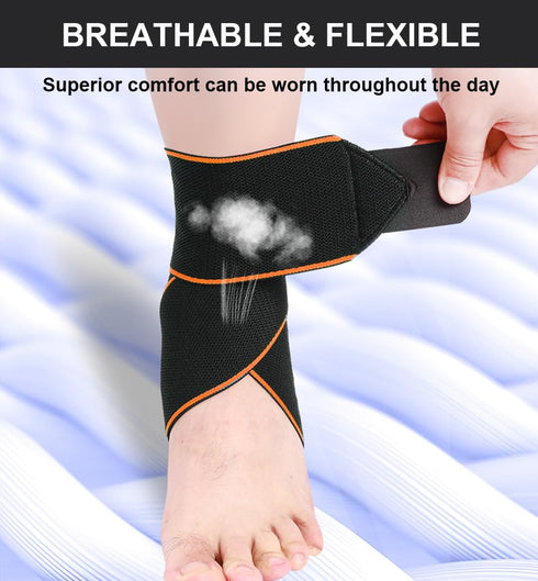 SUJAYU 2 PCS Ankle Braces for Men & Women, Ankle Compression Sleeve Plantar Fasciitis Brace Plantar Fasciitis Relief