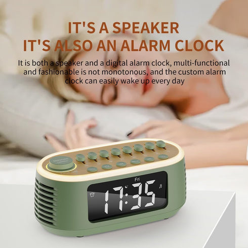 White Noise Machine Bluetooth Speaker, Digital Alarm Clock Sleep Timer with LED Display RGB Night Light, Soothing