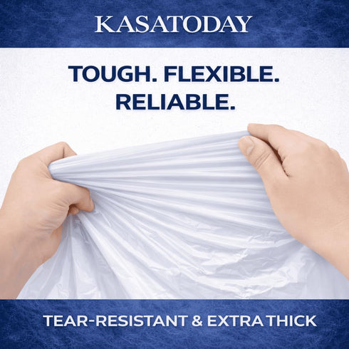 KASATODAY 10 100ct (10 100 Count) Drawstring Trash Bags, Gallon Everyday Use Garbage Bags, Extra Strong Leak-Proof