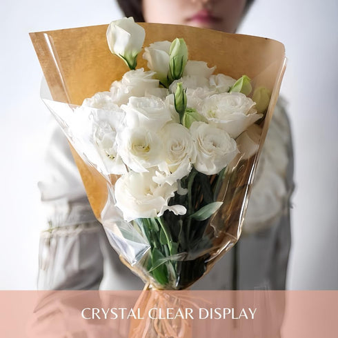 Supplies-50 Counts (4.7"x14"x22"L) BBJ WRAPS Long Flower Bags for Bouquets, Large Flower Sleeves for Bouquets Supplies
