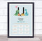 The Card Zoo New Baby Birth Details Christening Nursery Dinosaur Initial U Gift Print