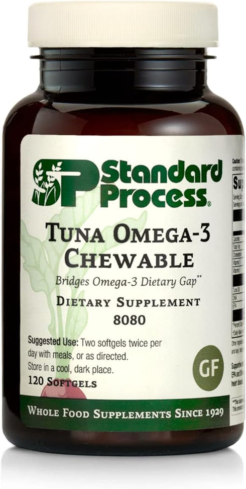 Standard Process Tuna Omega-3 Chewable, 120 Chewable Softgels, Whole Food Antioxidant for Brain Health