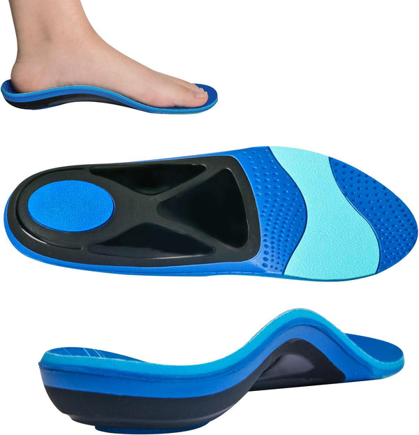 RooRuns Heavy Duty Arch Support Insoles for Men Women, Orthotic Inserts for Flat Feet, Heel Spurs, High Arches,