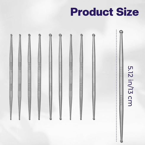 Heclia 6PCS Facial Reflexology Massage Tool Stainless Steel Acupuncture Pen Ear Acupressure and Body Point Probe Pen
