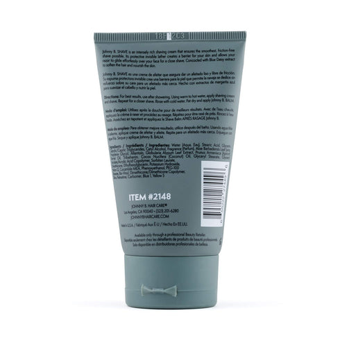 JOHNNY B. Professional Men's Shave Cream Tube, 3.3 oz.