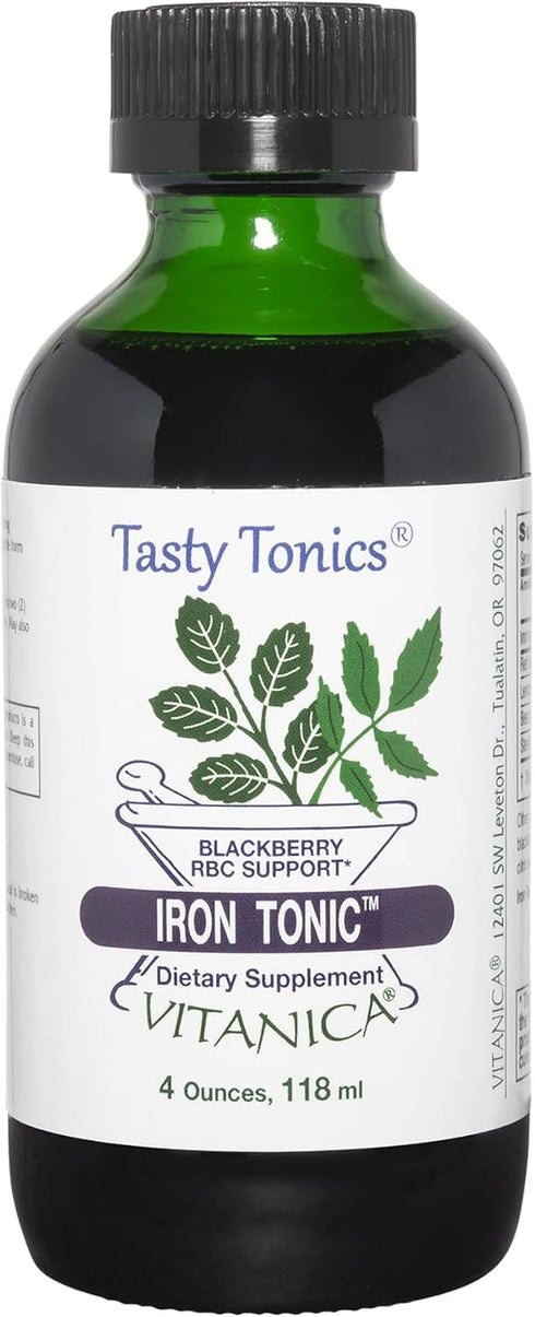 Vitanica Iron Tonic, Liquid Iron Supplement, Vegan, 4 Ounce, Red Blood Cell Support