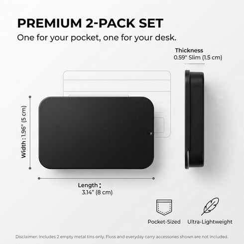 LIGHUFEIC 2Pack 24 Dental Floss Portable Case,Dental Floss Dispenser,Storage Picks Adult Floss in Box,Refillable Glide