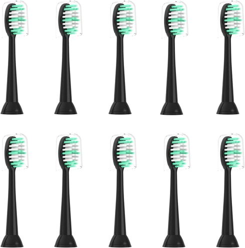 Everystep Replacement Toothbrush Heads 10 Pack, Compatible with AquaSonic Black Series, Vibe Series, Duo Series Pro,