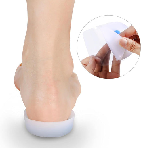 1 Pair Silicone Gel Heel Cups for Plantar Fasciitis, Sore Heel, Bone Spur & Achilles Pain Relief Protectors (M 34-38)