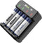 Rechargeable AA Batteries 1.5V 3400mWh High Capacity, 4 Packs with 2H Fast Smart Charger, 1500 Cycles
