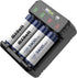 Rechargeable AA Batteries 1.5V 3400mWh High Capacity, 4 Packs with 2H Fast Smart Charger, 1500 Cycles