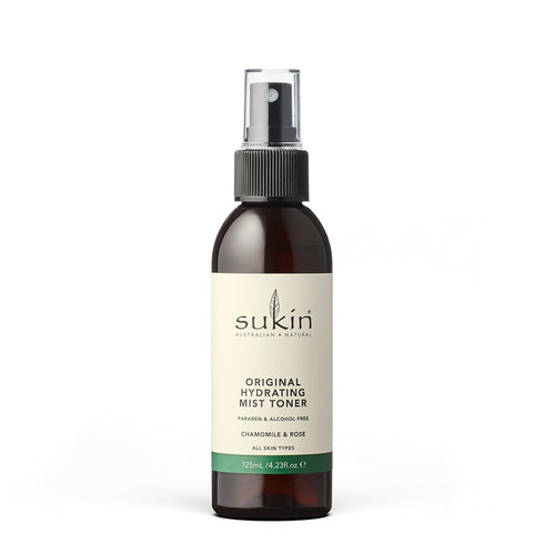 Sukin Organics Hydrating Mist Toner, Rosewater Facial Mist Spray for All Skin Types, 4.23 Fl Oz