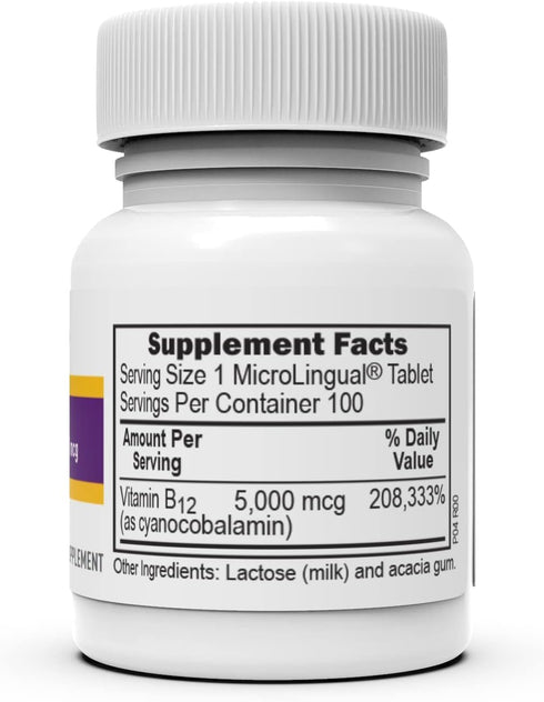Superior Source No Shot Vitamin B-12, 5000 mcg, Sublingual Tablets, 100 Dissolvable Tablets