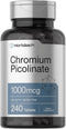 Chromium Picolinate 1000mcg | 240 Tablets | Non-GMO, Gluten Free Vegetarian Supplement