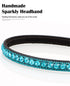 Wecoe Rhinestone Headband - Blue Non-Slip Fashion Bling Hair Band for Women and Girls