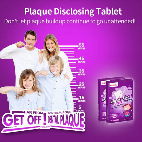 Dental Plaque Disclosing Tablets for Kids & Adults - Shows Plaque by Changing Color, 36 Count