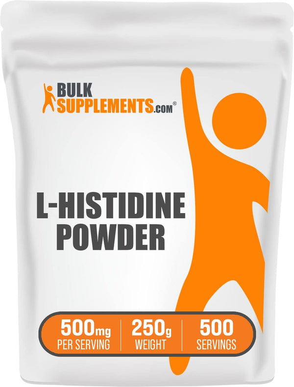BulkSupplements.com L-Histidine Powder - Essential Amino Acid Supplement, Gluten Free, 500mg per Serving, 250g (8.8 oz)