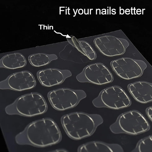 Laza 1200 Pcs Thin Breathable Adhesive Tabs - Fake Nail Glue Sticker (50 Sheets, Germany Jelly Gel)