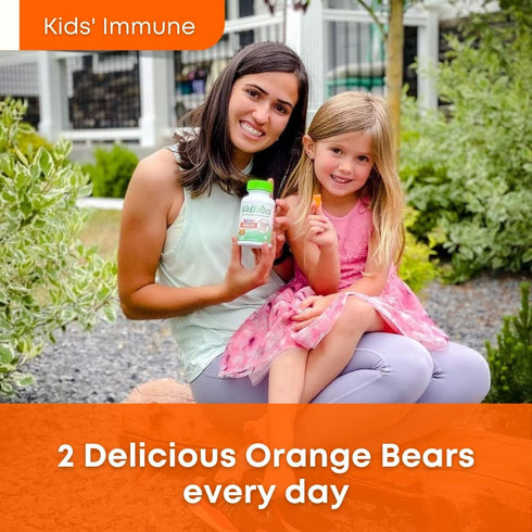 Sugar Free Kids Immune Daily Gummy Vitamins - Vegan, Non-GMO - 60 Count (30 Day Supply) - No Artificial Sweeteners,