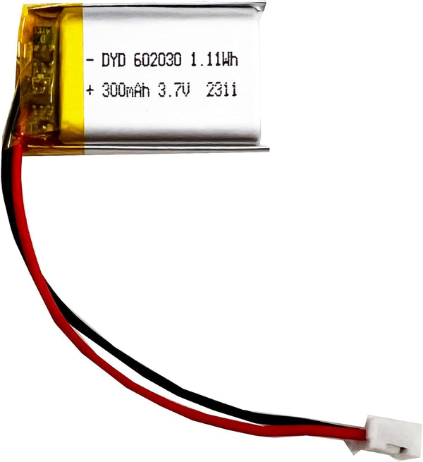 602030 3.7v Battery, 300mAh Lithium Polymer Rechargeable Battery with JST Connector for Household Appliances