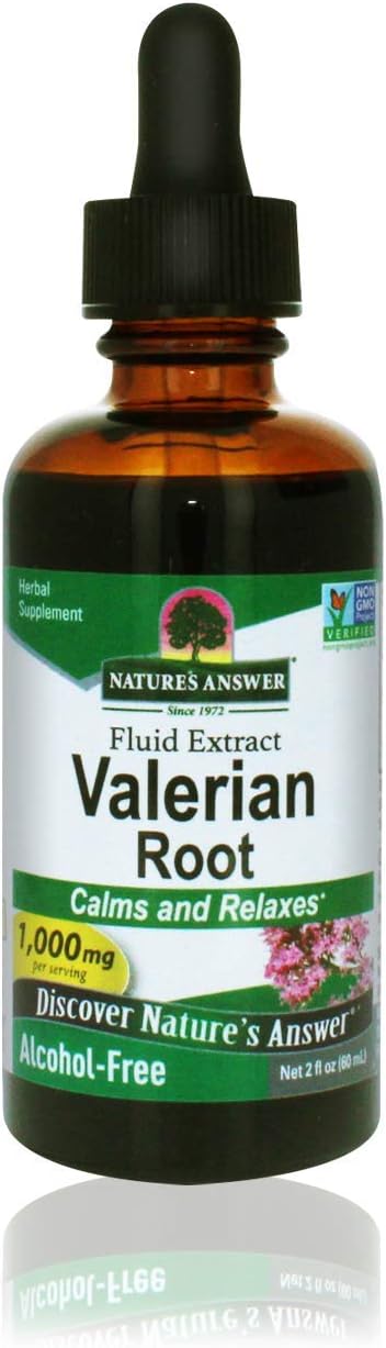 Nature's Answer Valerian Root 2 Ounce Extract - Alcohol-Free, Gluten Free, Kosher, Non-GMO, Calming Support